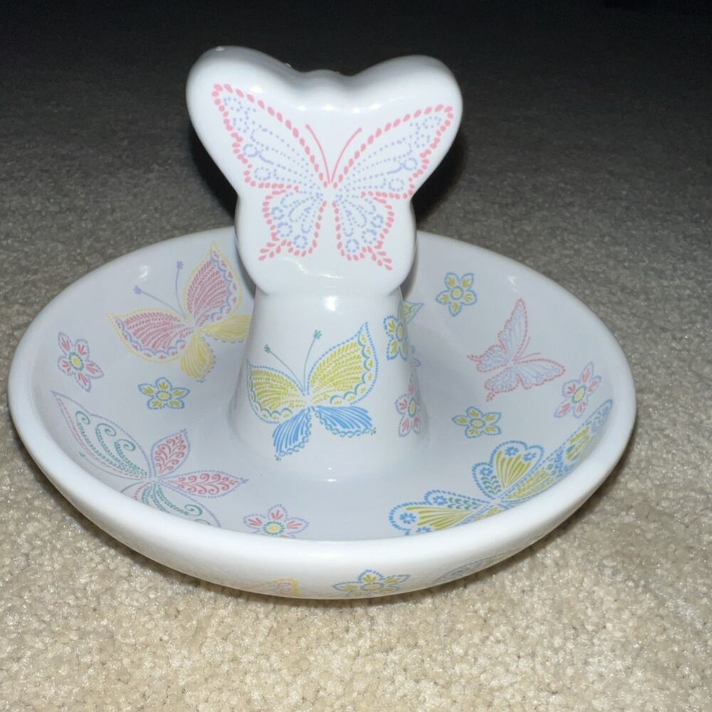 Temp-tations by Tara Butterfly Ceramic Ring Holder Trinket Dish Spring‎ Seasonal